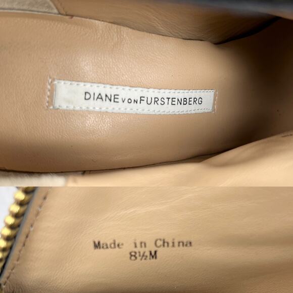 Diane von Furstenberg Black Camilla Zipper Booties 8.5M 5" Heels - Picture 8 of 13